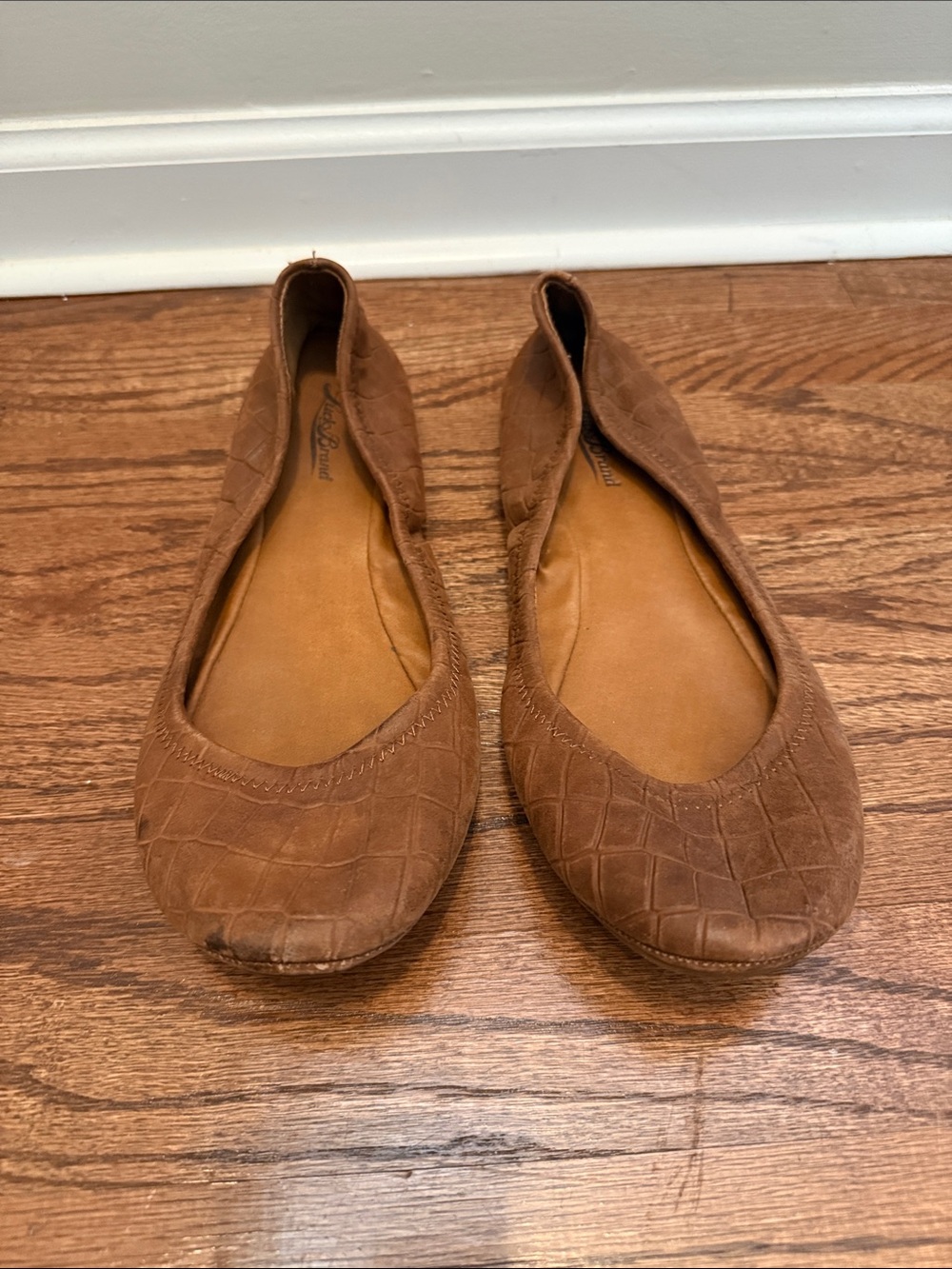 🥳 5 for $25 BUNDLE Lucky Brand Women’s Brown Croc-Embossed Ballet Flats